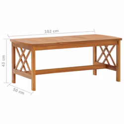 vidaXL Solid Acacia Wood Coffee Table Wooden Couch Sofa Accent Table Tea Desk - Additional view 5