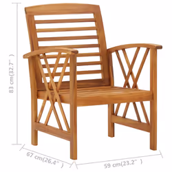 VidaXL 310266 outdoor chair Terrace Acacia wood - Additional view 8