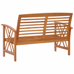 vidaXL Solid Acacia Wood Garden Bench 119 cm Outdoor Seating Furniture Chair - Additional view 3