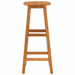 vidaXL 6x Solid Acacia Wood Bar Stools Kitchen Dining Chair Seating Furniture