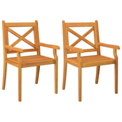 vidaXL 2/3/4/6/8x Solid Wood Acacia Outdoor Dining Chairs Kitchen Accent Chair - 2