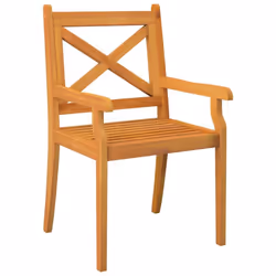 vidaXL 2/3/4/6/8x Solid Wood Acacia Outdoor Dining Chairs Kitchen Accent Chair - 2