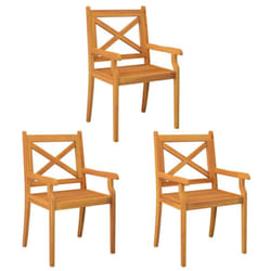 vidaXL 2/3/4/6/8x Solid Wood Acacia Outdoor Dining Chairs Kitchen Accent Chair - 3