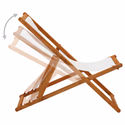 VidaXL 310314 outdoor chair Terrace Padded seat Eucalyptus, Polyester Cream, White - Additional view 3
