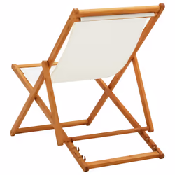 VidaXL 310314 outdoor chair Terrace Padded seat Eucalyptus, Polyester Cream, White - Additional view 4