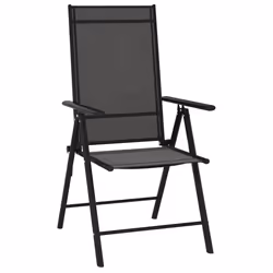 VidaXL 312179 outdoor chair Terrace Aluminium, Textile Black - Additional view 2