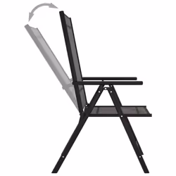 VidaXL 312179 outdoor chair Terrace Aluminium, Textile Black - Additional view 6