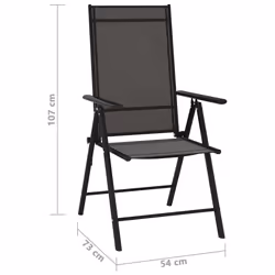 VidaXL 312179 outdoor chair Terrace Aluminium, Textile Black - Additional view 8
