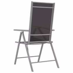 VidaXL 312181 outdoor chair Terrace Aluminium, Textile Black, Silver - Additional view 5