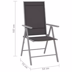 VidaXL 312181 outdoor chair Terrace Aluminium, Textile Black, Silver - Additional view 8