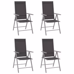 VidaXL 312183, Terrace, Aluminium, Textile, Black, Silver, 540 mm, 730 mm, 1070 mm