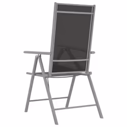VidaXL 312183 outdoor chair Terrace Aluminium, Textile Black, Silver - Additional view 5