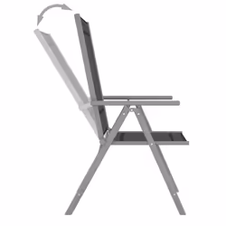 VidaXL 312183 outdoor chair Terrace Aluminium, Textile Black, Silver - Additional view 6