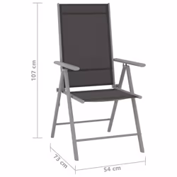 VidaXL 312183 outdoor chair Terrace Aluminium, Textile Black, Silver - Additional view 8