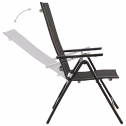 VidaXL 312188 outdoor chair Terrace Aluminium, Textile Black - Additional view 6