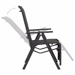 VidaXL 312195 outdoor chair Terrace Aluminium Black - Additional view 6