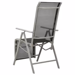VidaXL 312197 outdoor chair Terrace Aluminium Black, Silver - Additional view 4