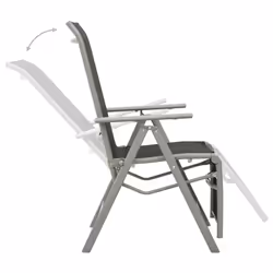 VidaXL 312197 outdoor chair Terrace Aluminium Black, Silver - Additional view 5