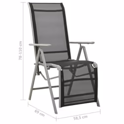 VidaXL 312197 outdoor chair Terrace Aluminium Black, Silver - Additional view 8