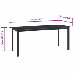 VidaXL 312202 outdoor table Black - Additional view 5