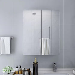 vidaXL Bathroom Mirror Cabinet White MDF Washroom Vanity Unit Furniture Home