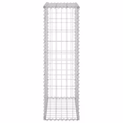 vidaXL Gabion Wall with Covers Galvanised Steel 60 cm Stone Barrier Outdoor