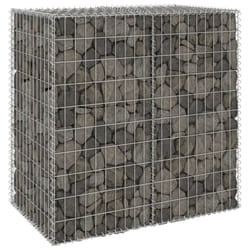 vidaXL Gabion Wall with Covers Galvanised Steel 100 cm Stone Barrier Outdoor