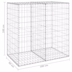 vidaXL Gabion Wall with Covers Galvanised Steel 100 cm Stone Barrier Outdoor - Additional view 5