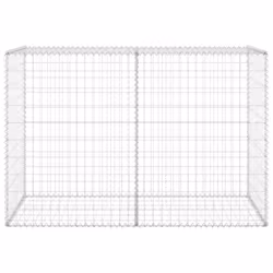 vidaXL Gabion Wall with Covers Galvanised Steel 150 cm Stone Barrier Outdoor