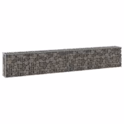 vidaXL Gabion Wall with Covers Galvanised Steel 300x30x50 cm Outdoor Cage
