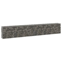 vidaXL Gabion Wall with Covers Galvanised Steel 300x30x50 cm Outdoor Cage