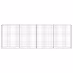 vidaXL Gabion Wall with Covers Galvanised Steel 300x30x100 cm Outdoor Cage - Additional view 2