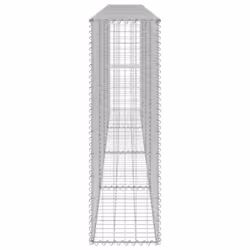 vidaXL Gabion Wall with Covers Galvanised Steel 300x30x100 cm Outdoor Cage - Additional view 3