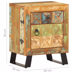 vidaXL Bedside Cabinet Solid Reclaimed Wood Nightstand Coffee Table Bedroom - Additional view 7