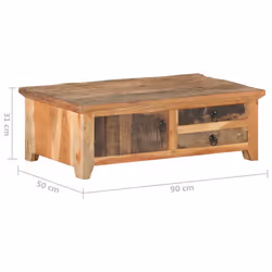 vidaXL Coffee Table Solid Reclaimed Wood Wooden Accent Couch Sofa Tea Table - Additional view 6