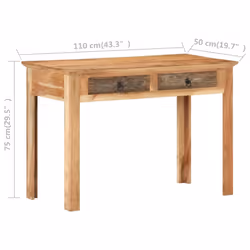 vidaXL Desk Solid Reclaimed Wood Wooden Computer Console Table Workstation