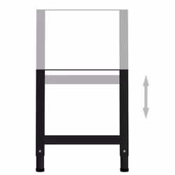 vidaXL 2x Adjustable Work Bench Frames Metal Black Work Table Leg Furniture - Additional view 4