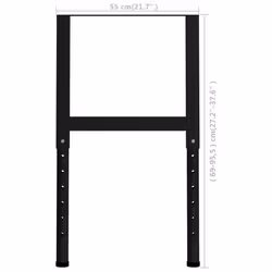vidaXL 2x Adjustable Work Bench Frames Metal Black Work Table Leg Furniture - Additional view 8