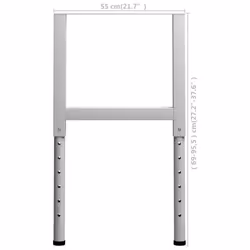vidaXL 2x Adjustable Work Bench Frames Metal Grey Work Table Leg Furniture - Additional view 8