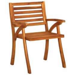 vidaXL 3x Solid Acacia Wood Garden Chairs Dining Garden Armchairs Outdoor