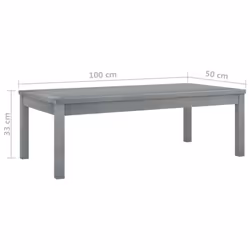 vidaXL Solid Acacia Wood Coffee Table Grey Wooden Accent Couch Sofa Tea Table - Additional view 5