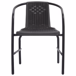 vidaXL 2x Garden Chairs Plastic Rattan and Steel 110 kg Outdoor Armchair