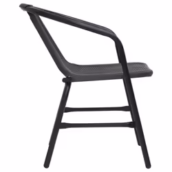 vidaXL 2x Garden Chairs Plastic Rattan and Steel 110 kg Outdoor Armchair