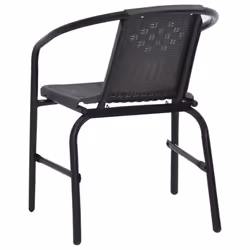 vidaXL 2x Garden Chairs Plastic Rattan and Steel 110 kg Outdoor Armchair - Additional view 4