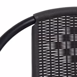 vidaXL 2x Garden Chairs Plastic Rattan and Steel 110 kg Outdoor Armchair - Additional view 5