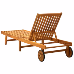 vidaXL Solid Acacia Wood Sun Lounger Outdoor Furniture Seating Sunbed Chair