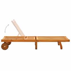 vidaXL Solid Acacia Wood Sun Lounger Outdoor Furniture Seating Sunbed Chair - Additional view 4