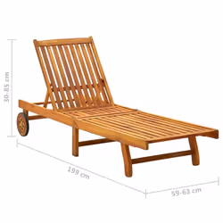vidaXL Solid Acacia Wood Sun Lounger Outdoor Furniture Seating Sunbed Chair - Additional view 7
