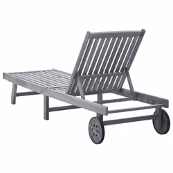 vidaXL Solid Acacia Wood Sun Lounger Outdoor Furniture Seating Sunbed Chair