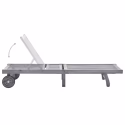 vidaXL Solid Acacia Wood Sun Lounger Outdoor Furniture Seating Sunbed Chair - Additional view 6